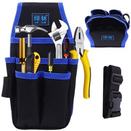Bolsa de Herramientas Porta Almacenamiento - Portátil Riñonera Bolsos Portaherramientas de Cinturón Ajustable Profundidad para Guardar Organizador Electricistas Técnicos Martillo Destornillador