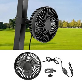 Golf Cart Fans Universal Golf Cart USB Fan Portable Quick-Mount Clip Fan for EZGO, Club Car, and Yamaha 3 Speeds 360° Rotation High Airflow Low Noise; Ideal for RVs, Camping, Outdoor Use, and Home