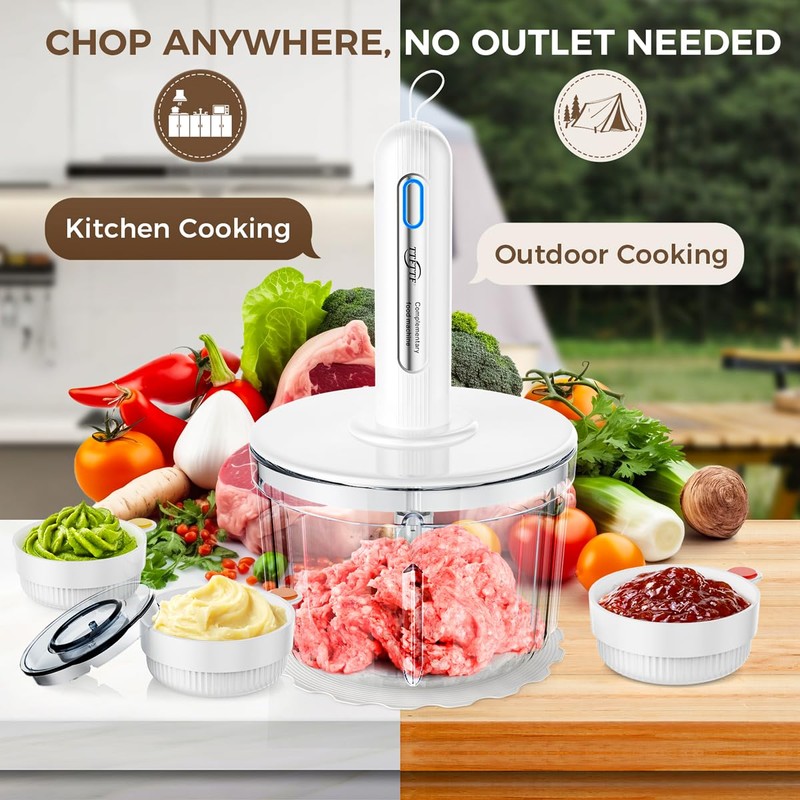 TTFTTF Glass Food Processor with 3 Blades & 4 Bowls