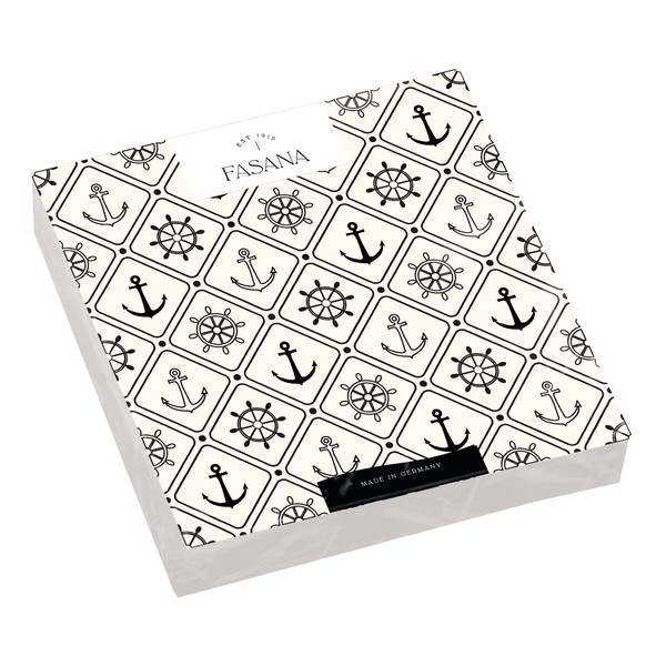 20 napkins, maritime symbols on cream, table decoration, decoupage, napkin