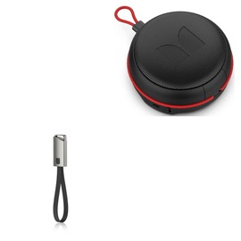 BoxWave Cable Compatible with Monster Puck - USB Type-C Keychain Charger, Key Ring USB Type-C to Type-A 8 in USB Cable - Jet Black