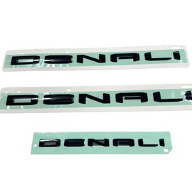 Door Side Left & Right Emblem Badge Nameplate Replacement for 2021-2025 Denali 3pcs (Gloss Black)