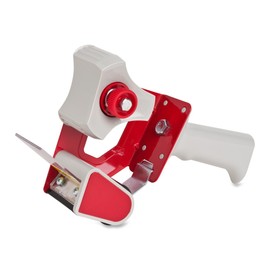 Handheld Tape Dispenser, Holds 2-Inch wide packaging tape with 3-Inch core, Red/Gray