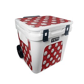 MightySkins Skin Compatible with Yeti Roadie 48 Wheeled Cooler - Tiled Baseball | Protective, Durable, and Unique Vinyl Decal wrap Cover | Easy to Apply, Remove, and Change Styles | Made in The USA