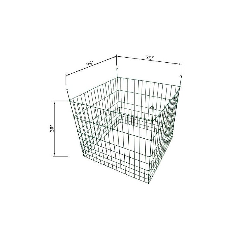 Garden Wire Compost Bin 36x36x30 inches, Green, Garden Bed Fencing