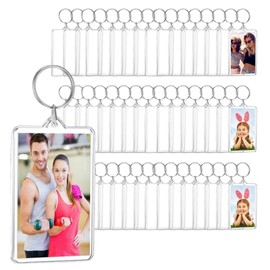 I'm so happy Keychain Photo Rectangle Making Kit Handmade Acrylic Parts Clear Photo Key Holder