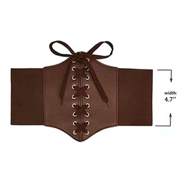 Retro Women's Waist Corset Belt Wide Corset Lace Belt Elastic Lace Waist Belt Women's Wide Belt Corset Women's Waist Corset Leather Belt Apply Women's Corsets Party Dresses, Brown, brown