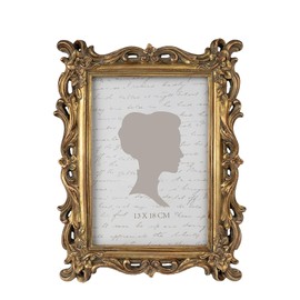 AELS 5x7 Inch Vintage Picture Frame, Elegant Antique Photo Frames with Glass Front, Photo Display, Tabletop Wall Hanging, Gift Ideas, Bronze Gold Waves
