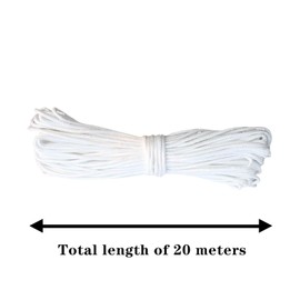 2mm Roman Blind Cord,20 Meters Picture Hanging Cord Roman Blind Cord,Nylon Braided Cord Frame Hanging String, White Braided Cord Blind String Cordfor Crafts Blinds Windows Vertical Blind Replacement