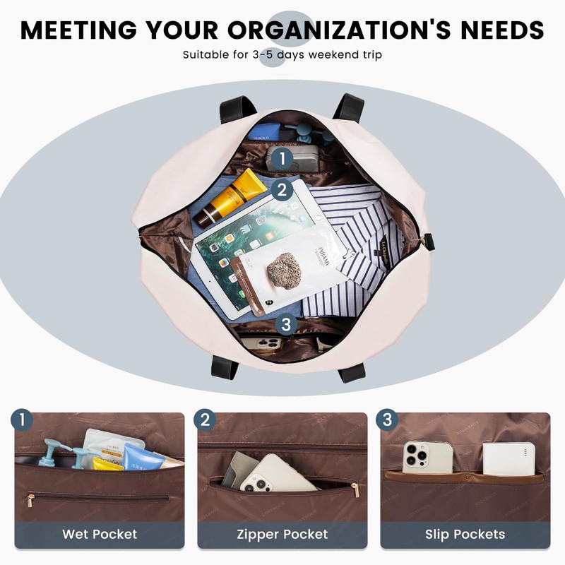 LOVEVOOK Weekender Bag, Large Travel Duffel Bag for Women with