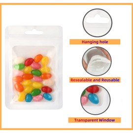 Rimiko Pack of 50 Ziplock Bags, Plastic Bags, Ziplock, Foil Bag Bag, Mylar Flat Bag, Resealable for Storage of Food and for Packing Samples (White, 10.5 x 15 cm)