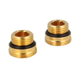tecuro Transition Nipple for Tap Block 1/2 Inch Self-Sealing x 3/4 Inch Set of 2 Brass