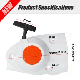 Hoypeyfiy Recoil Pull Starter with Air Filter Tune Up Kit Replacement for S-t-i-h-l TS410 TS420 TS480i TS500i 4238-190-0300 4238-190-0302 4238-190-0301