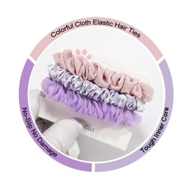 3pcs of set Small Elastic Hair Scrunchies,Soft Ponytail Hair Ties,No Damage Hair Rope for Girl Thin Hair,No-slip Hair Bands for Women Thick Hair (Purple)