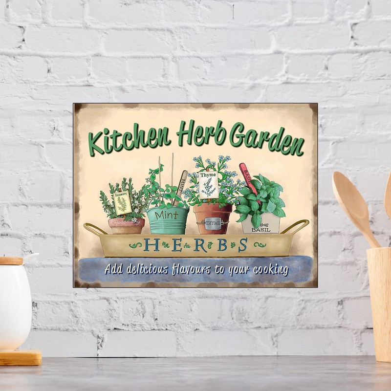 Shawprint KITCHEN HERB GARDEN RETRO VINTAGE STYLE METAL TIN WALL