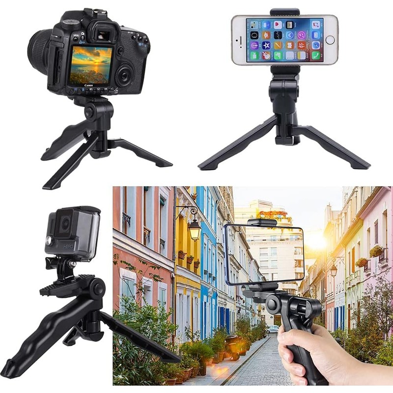 6.5" inch Adjustable Tabletop Steady-Shot/Hand Grip Tripod for DSLR Cameras