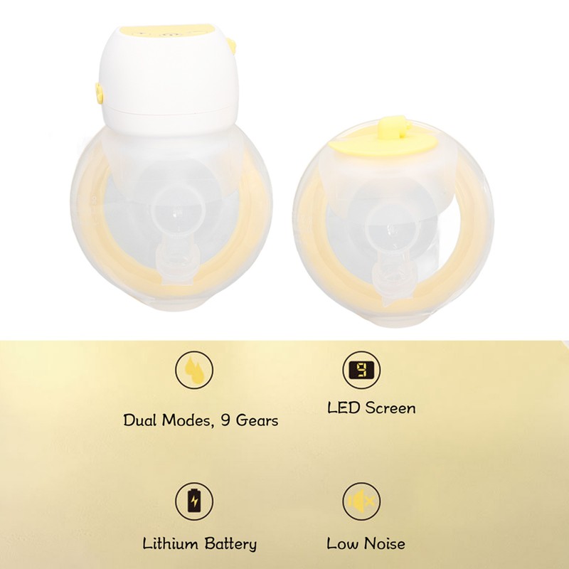 Double Breast Pump Wearable Strong Suction 9 Gears 180ml Capacity