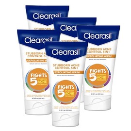 Clearasil Limpiador exfoliante Ultra 5 en 1, 6.78 onzas (Paquete de 5)