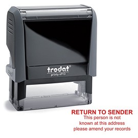 Return to Sender (Junk Mail) Rubber Stamp - Trodat 4913 RED Ink