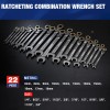 WORKPRO 22-Piece Flex-Head Ratcheting Wrench Set Metric 6-18mm & SAE