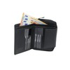 Wallet with side zip pocket LEAS, Genuine Leather, black -