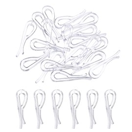 uxcell 30 Pcs 1.48 Inch U Shape Alligator Clip, Shirt Clip, Clothespins for Socks, Pants, Ties, Shirts, Garments, Clear