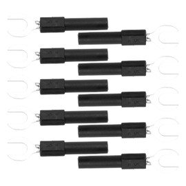 J.20016 U Shaped Banana Plug Socket 6mm U Type and Y Type Pins with 4mm Security Banana Socket - Pack of 10 (BLACK)