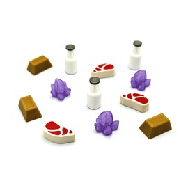 BGExpansions Jetons de Resources Pour Wingspan - 100 Pièces. Jetons de Lait, Viande, Cristal et Or. Accessoires Pour Jeux de Société et améliorations 3D