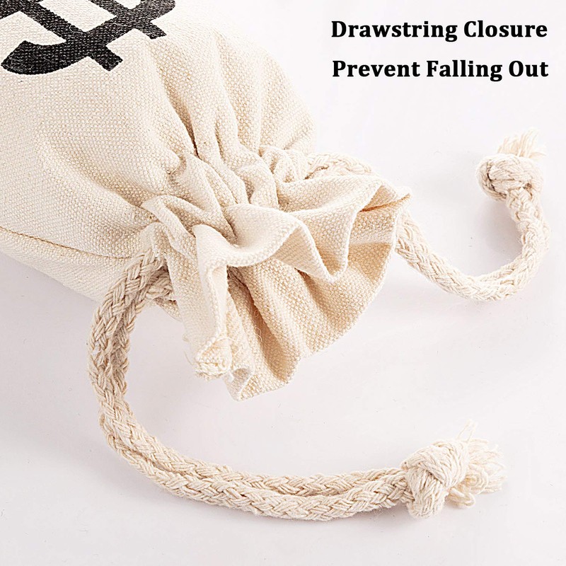 Boao 24 Piece Canvas Money Bag Pouch with Drawstring Closure