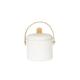 Pebbly NBA202 Seau à Compost d'Intérieur Kompost Bucket S, Metal, Bamboo, Charcoal, Cream