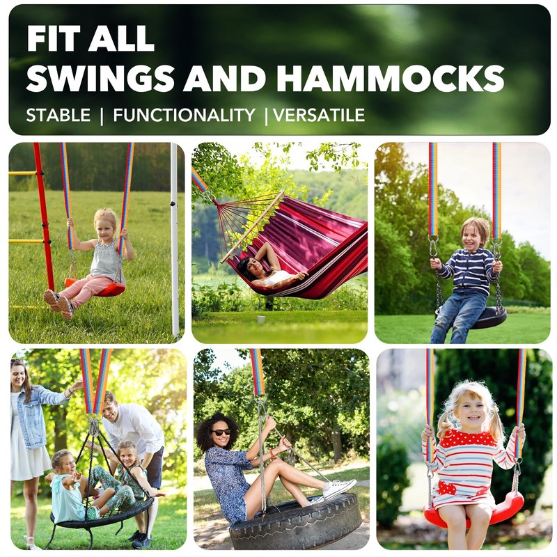 Werflyto Safe Tree Swing Hanging Straps Kit, 3FT/10FT/15FT/20FT, Heavy Duty