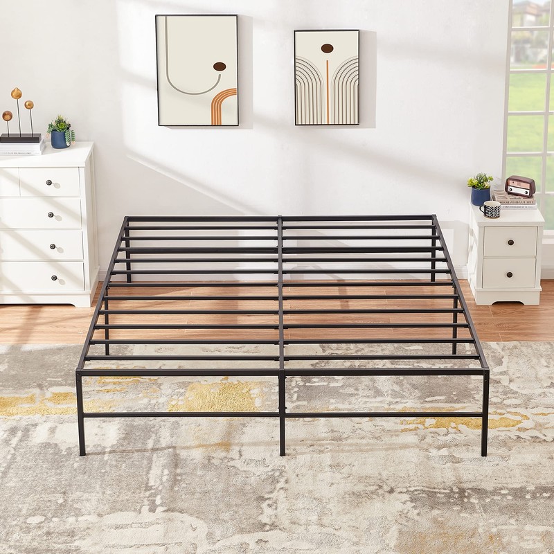 VECELO 18" Metal Platform Tall Bed Frame,Mattress Foundation/No Box Spring