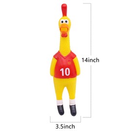 POPLAY 14inch Rubber Chicken Grade Latex Squeeze Chicken Prank Novelty Pet Toys for All Age Groups Gift for Children Family Dogs