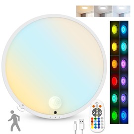 CLAKAP Motion Sensor Ceiling Light, Rechargeable Battery Powered Ceiling Light with 15 Color Temperatures, Motion Activated Closet Light with Magnetic Base for Shower Stairs Hallway Porch Garage Shed