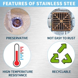 4 PCS Drain Hair Catcher Stainless Steel Kitchen Sink Strainer Plug Shower Bathroom Plug Hole Hair Catcher, Drain Protector Filter, 2 Models (Outer diameter 77mm and 73mm)