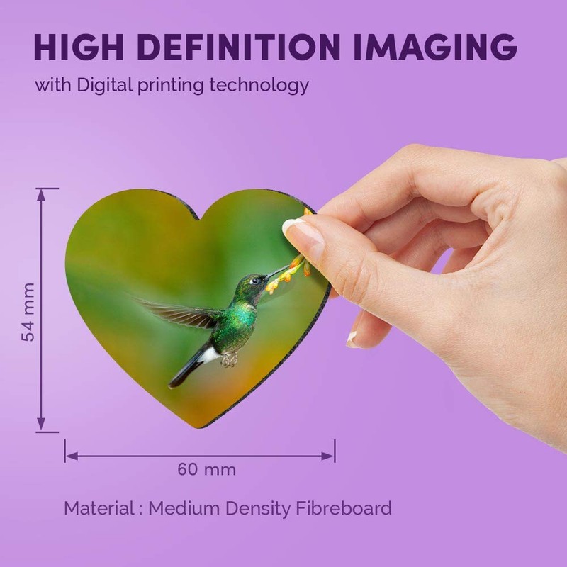 1 x Heart MDF Magnets - Hummingbirds Wildlife Small Bird