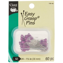Dritz Easy Grasp Pins-Purple, Multicoloured, 1-1/2-Inch (38mm) (60-Count)