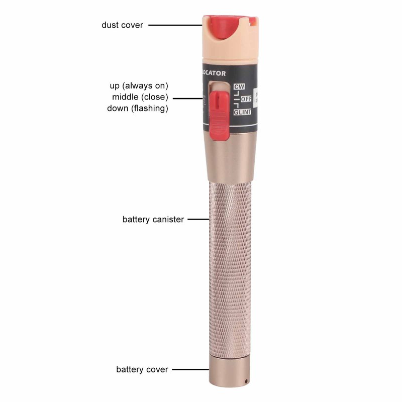 VFL Red Light Pen Non Slip Handle Aluminum Alloy Dust