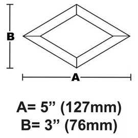Rainbow Art Glass 3" x 5" Diamond Clear Glass Bevel - 10 Pack - Stained Glass Supplies