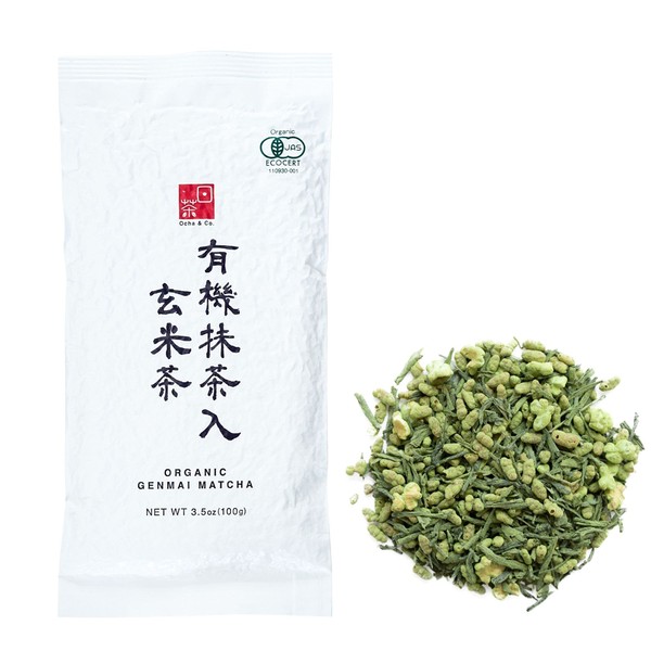 Ocha & Co. té verde orgánico japonés Genmaicha Matcha tostado mezcla de arroz café tostado 100 g 3.5 oz