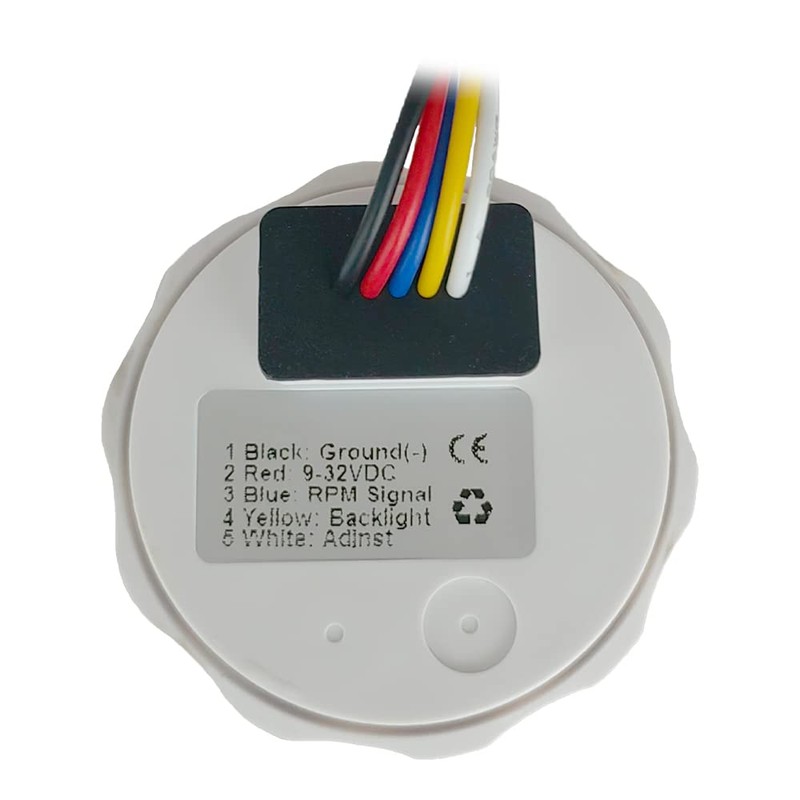 ELING 52mm Tachometer 4000RPM Gauge with Hourmeter 12V 24V with