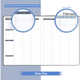 2026 Weekly Appointment Book & Planner - Daily Hourly Planner 2026 with 15-Minute Interval, January 2026 - December 2026, 8.5" x 11", Achieve Your Goals & Improve Productivity - Black