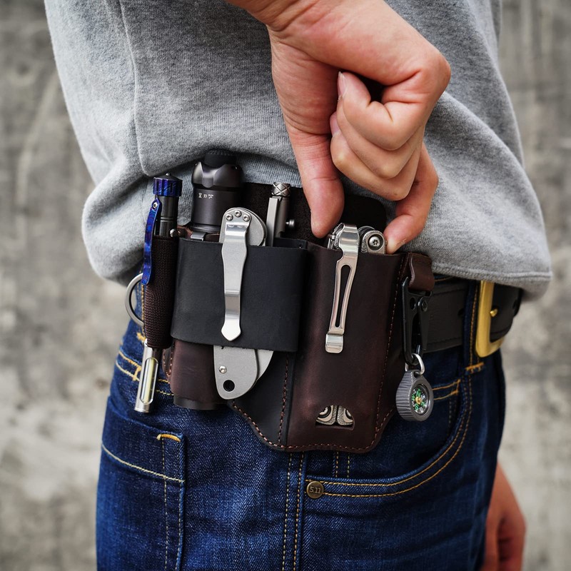 VIPERADE PJ36 EDC Multitool Sheath Leather Sheath for Men,EDC Pocket