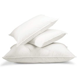 MediCheck White Vinyl Covered Bed Pillows - Wipeable Easy Clean - Soft Low Profile Non-Fluffy Support - Not an Encasement or Zippered Protector - 20 in x 26 in - Standard 18 oz of Fill - 4 Pillows