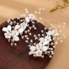 Wedding Pearl Hair Clips Ceramic Flower Leaf Hair Barrettes Pearl
