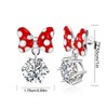 Big Red Bow Earrings Sterling Silver Red Mouse Bow Stud