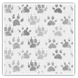 Square Stickers (Set of 2) 7.5cm BW - Funky Paw Prints Animals Pets Laptop Tablet Luggage Scrapbook #41161