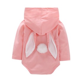 LIKPOJA Newborn Baby Girls My First Easter Bunny Outfits Gifts One-Pieces Clothes Set Onesie with Baby Bunny Ears Easter Hat Rabbit Rompers Easter Presents for Babies(D,9-12 Months)