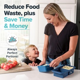 Souper Cubes 2 Cup Silicone Freezer Tray with Lid, Perfect for Storing Lasagna, Leftovers, Sauces, Portioned Meals and More, Silicone Freezer Mold for Meal Prepping - Blueberry - 1-Pack