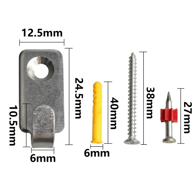 Runseaway 12PCS J-Shape Wall Mount Hooks, Stainless Steel J Hook,